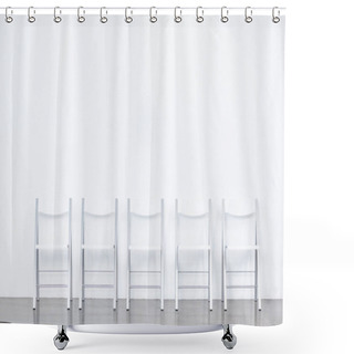 Personality  Row Of Smart Chairs Shower Curtains