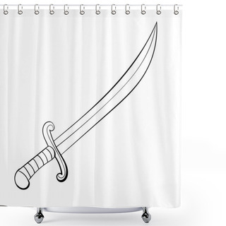 Personality  Sward Illustration - Hand Drawn Vector Shower Curtains