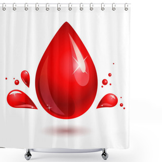 Personality  Blood Drop. Red Drop Shower Curtains