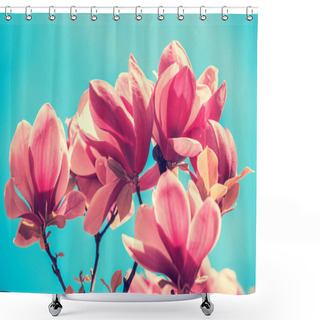 Personality  Blossoming Magnolia Flowers. Springtime. Shower Curtains