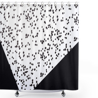 Personality  Top View Of Black And White Abstract Surface With Ink Blots For Background Shower Curtains
