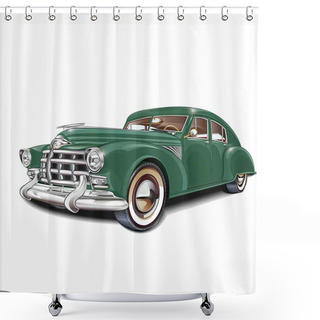 Customizable  Nostalgic Vintage Car Shower Curtains