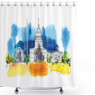 Custom  White House Paint Shower Curtains