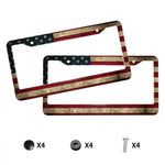More Blank United States Patriotic Flag Pattern License Plate Frame