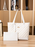 Geometric Pattern Shoulder Tote Bag With Square Bag